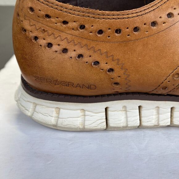 Cole Haan Zerogrand Men’s Size 10.5 M Brown Leather Wingtip Oxford Shoes C14493 - Picture 15 of 16
